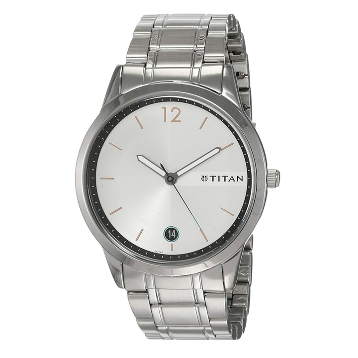 Titan Karishma: Men’s Ivory Sunray Analog with Calendar Date