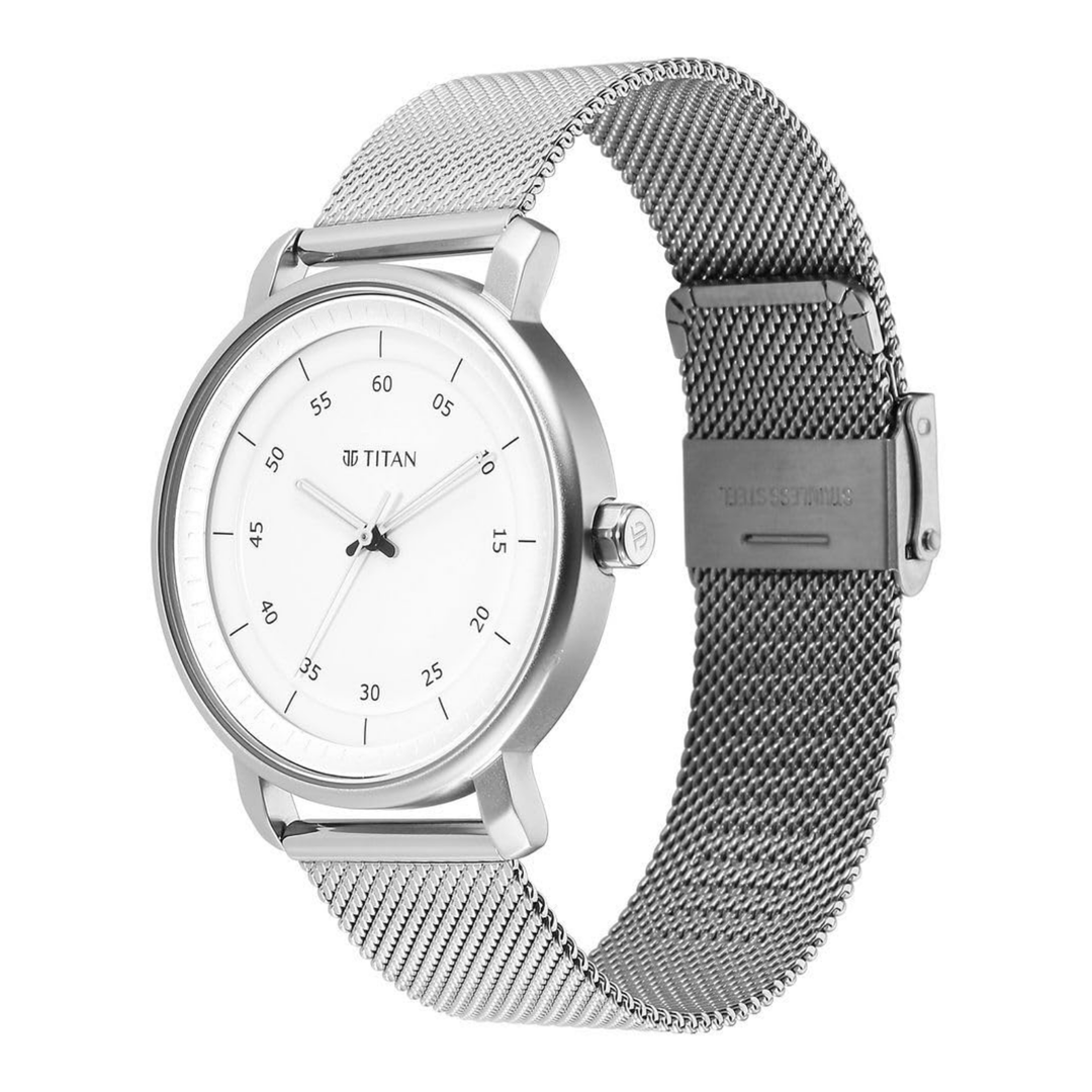 Titan Silver Workwear Edition: All-Steel Quartz Analog