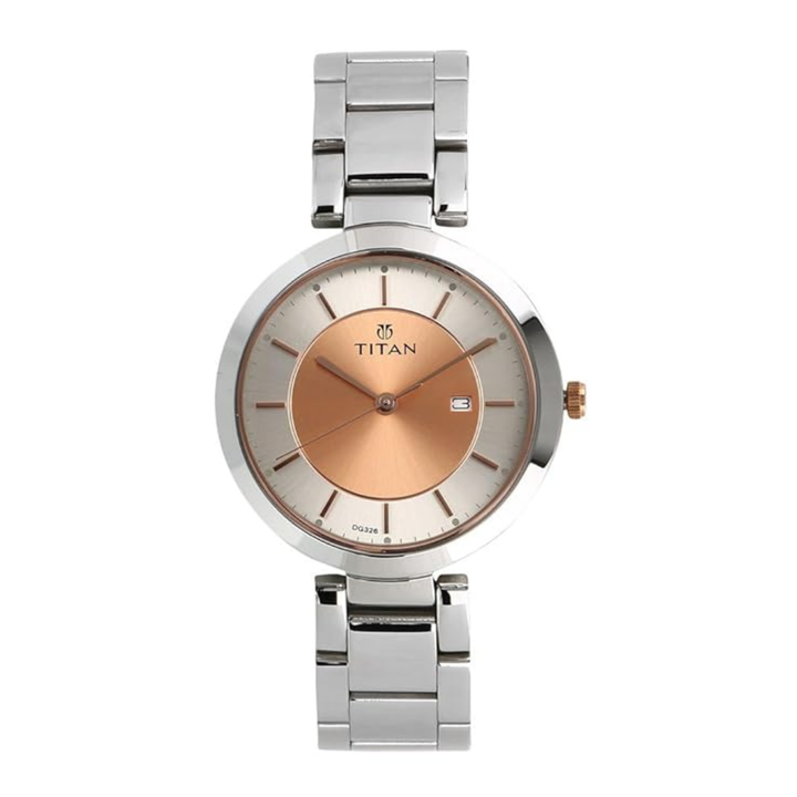Titan Workwear | Monochrome Rose Gold Analog Watch in Signature Stainless Steel