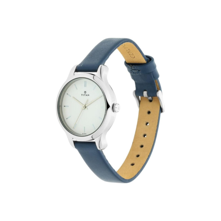 Titan Chic | Pure White Analog Watch with Soft-Touch Designer Leather Band