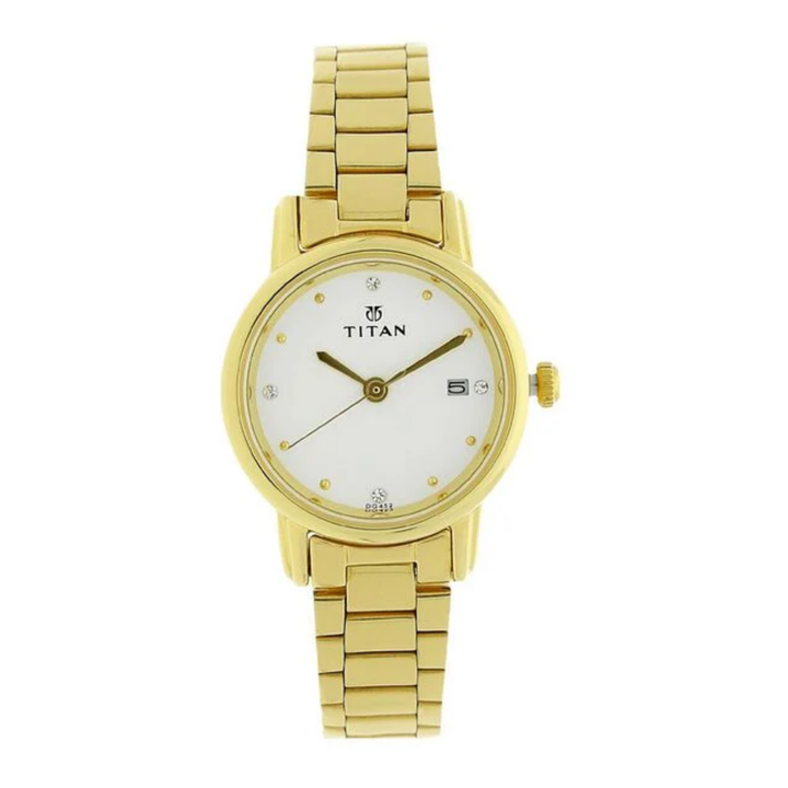 Titan Karishma Minimalist | Sleek Silver-on-White Analog Watch for Everyday Elegance