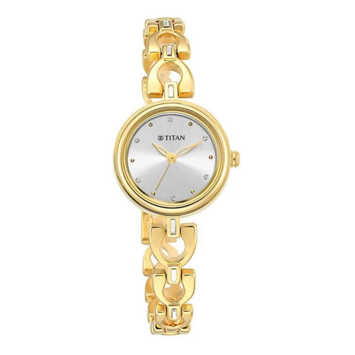 Titan Lagan Minimalist | Sleek Silver Analog Watch with Contemporary Metal Bracelet