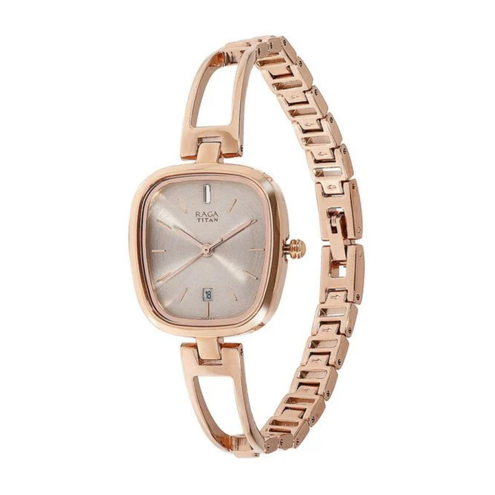 Titan Raga Viva Trendsetter | Charcoal Grey Dial &amp; Rose Gold Tonal Analog Watch
