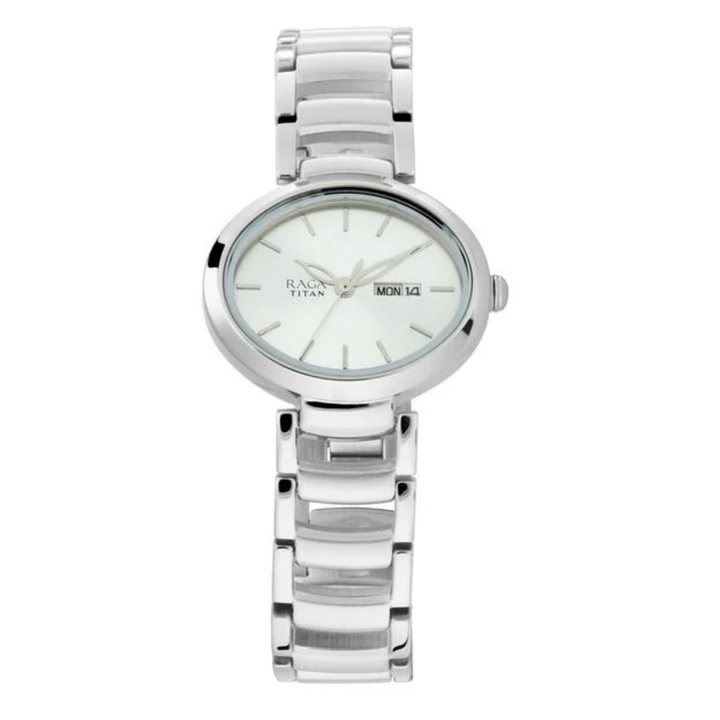 Titan Raga Viva Trendsetter | All-Silver Multi-Function Watch with Stainless Steel Strap