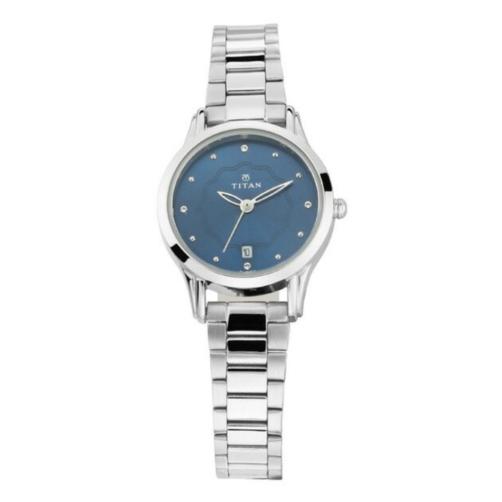 Titan Women’s Celestial Blue Analog Watch | Stainless Steel Date Display