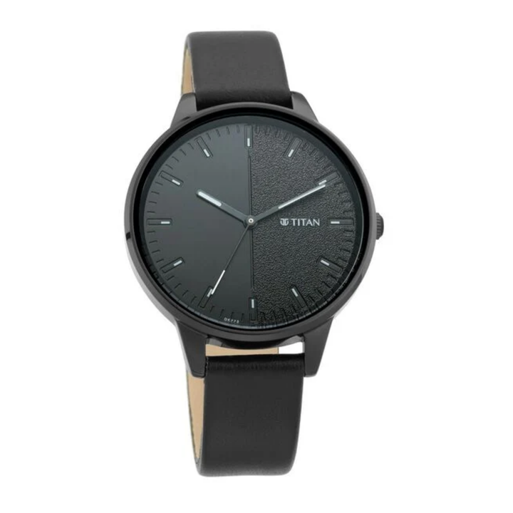 Titan Precision Simplicity | Midnight Gradient Dial &amp; Sleek Leather Band