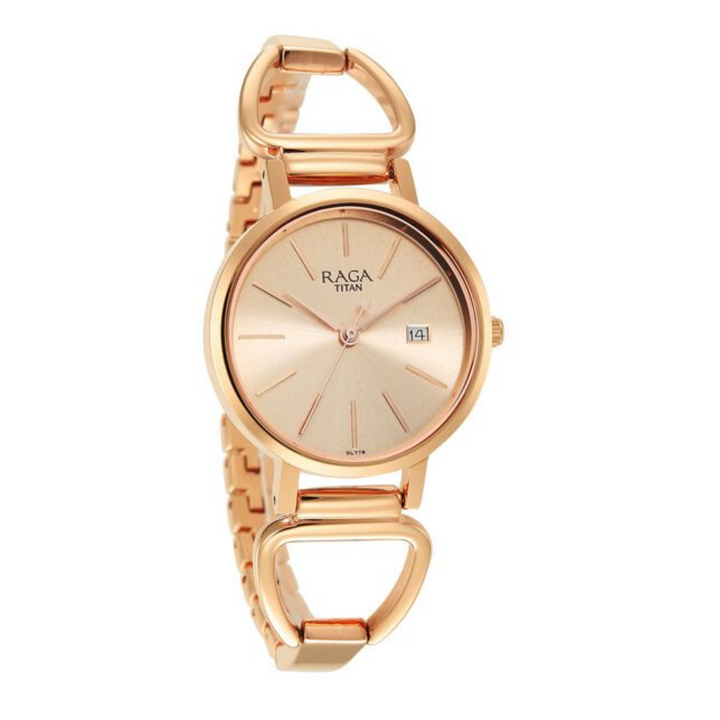 Titan Raga Viva: Blush Rose Gold Watch with Sunray Dial
