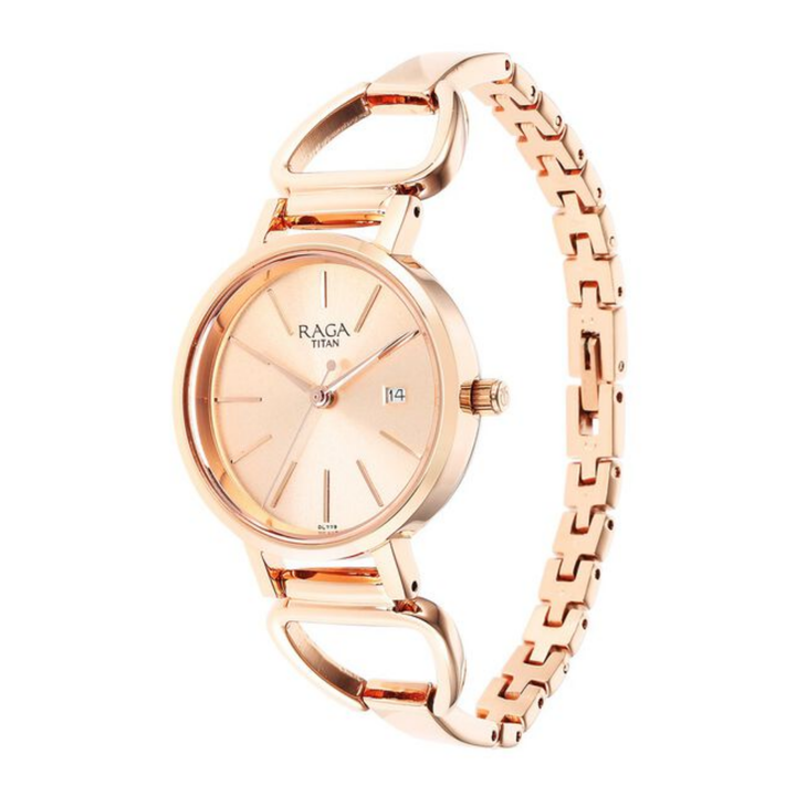 Titan Raga Viva: Blush Rose Gold Watch with Sunray Dial