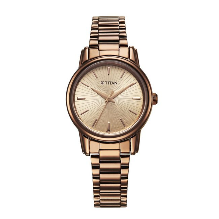 Women’s Titan Karishma: Earth-Toned Classic Silver &amp; Brown Steel Watch