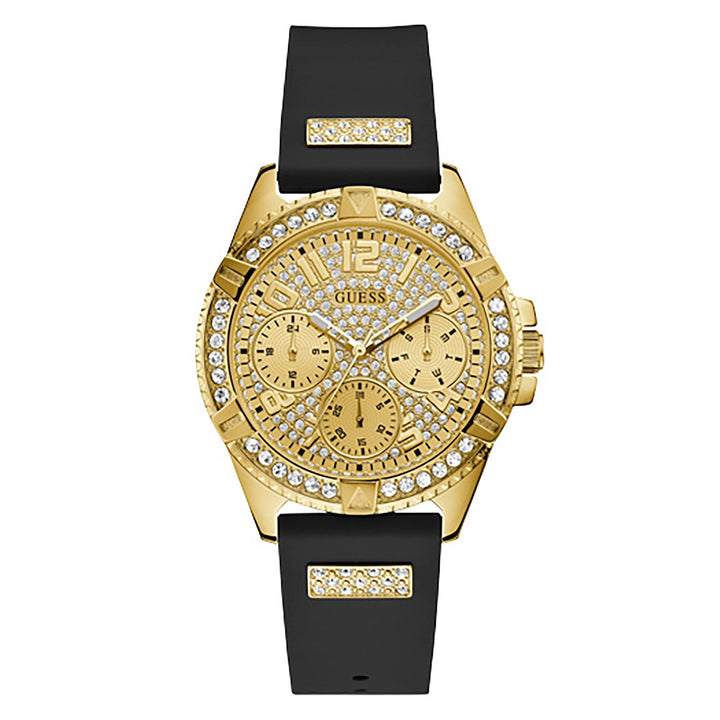 Guess Lady Frontier Champagne Dial Stainless Steel Silicone Ladies Watch W1160L1