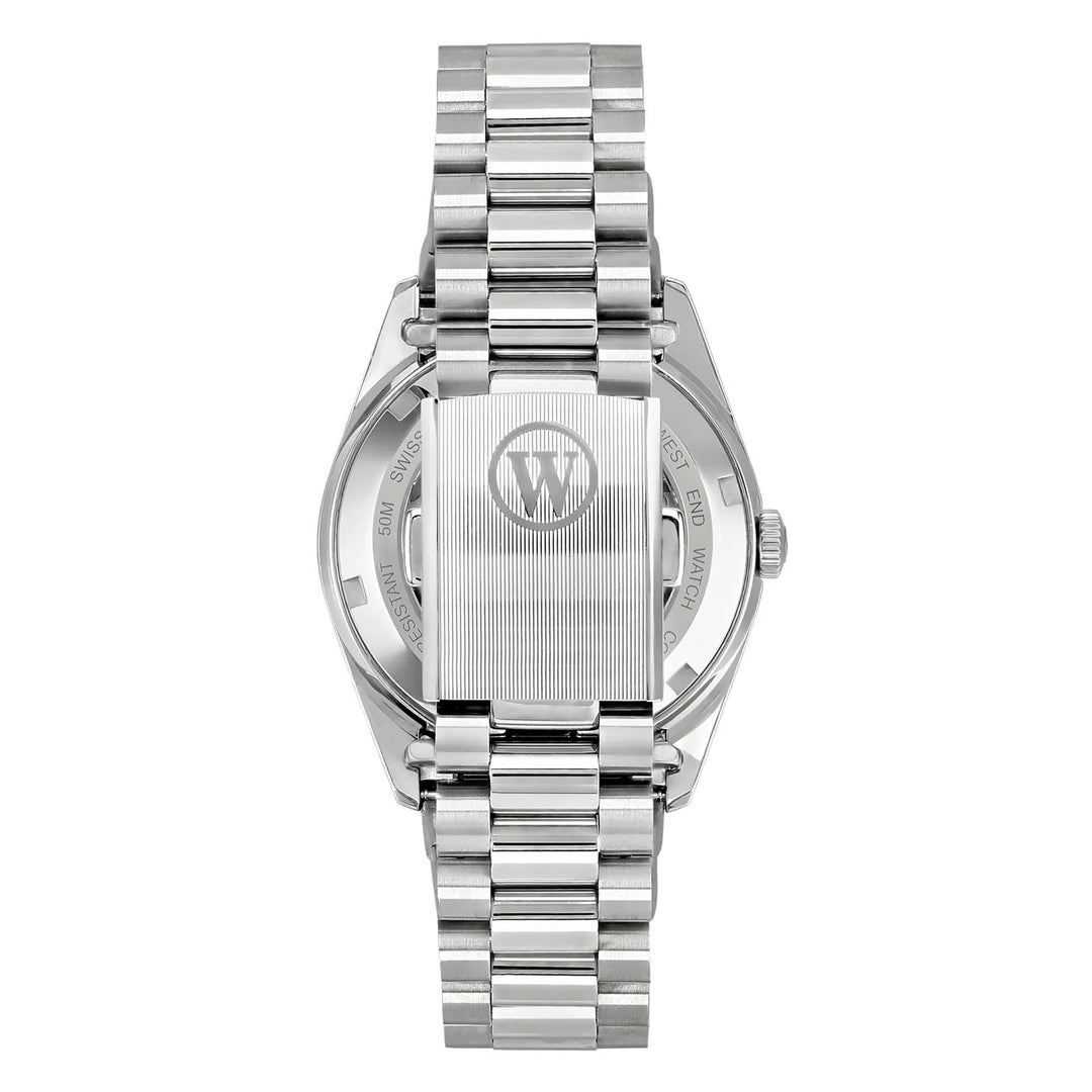 West End Men's Silver Tone Case Black Dial Automatic Watch