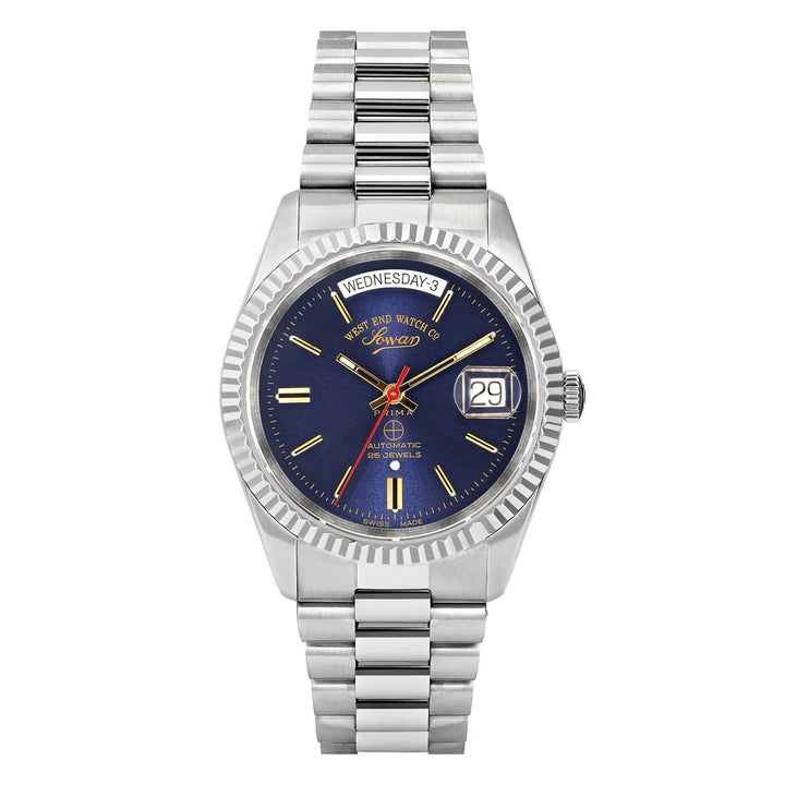 West End Men's Silver Tone Case Blue Dial Automatic Watch
