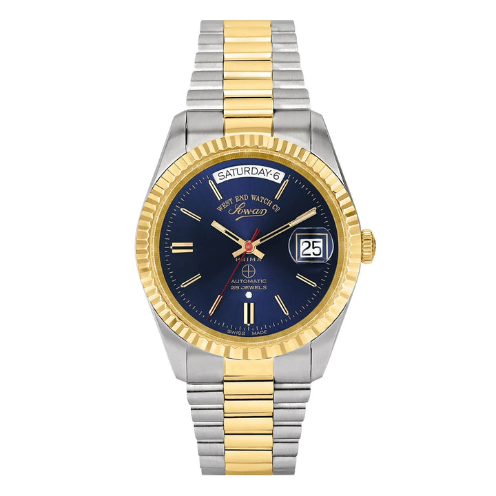 West End Men's Silver Tone Case Blue Dial Automatic Watch