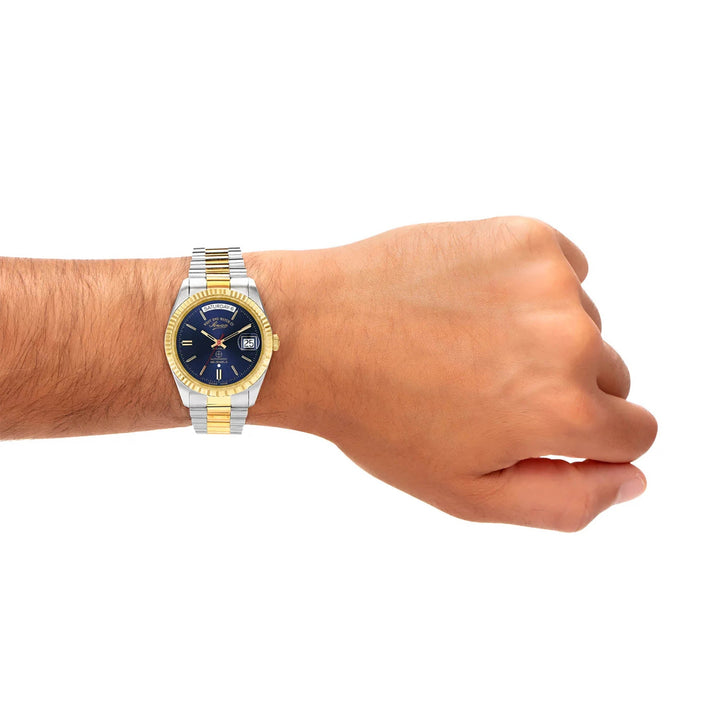West End Men's Silver Tone Case Blue Dial Automatic Watch
