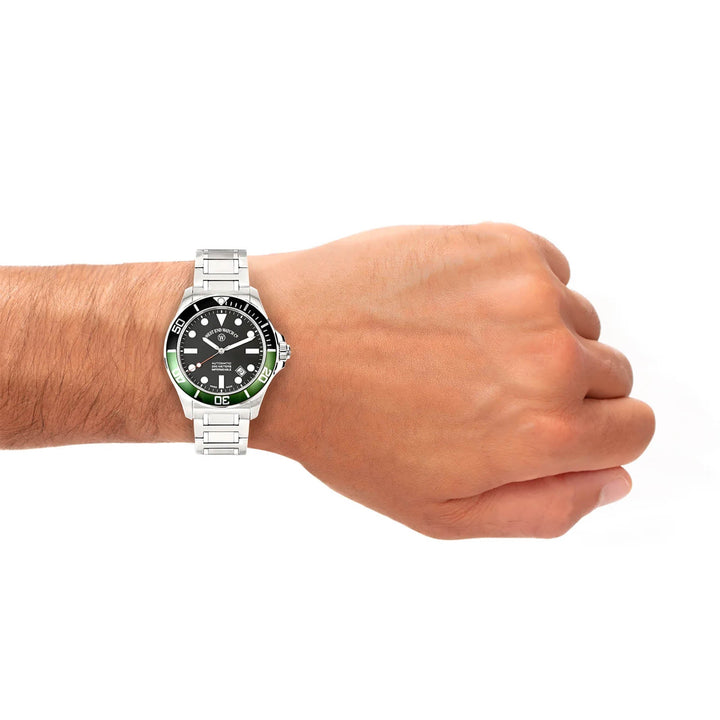 West End Men's Silver Tone Case Black Dial Automatic Watch