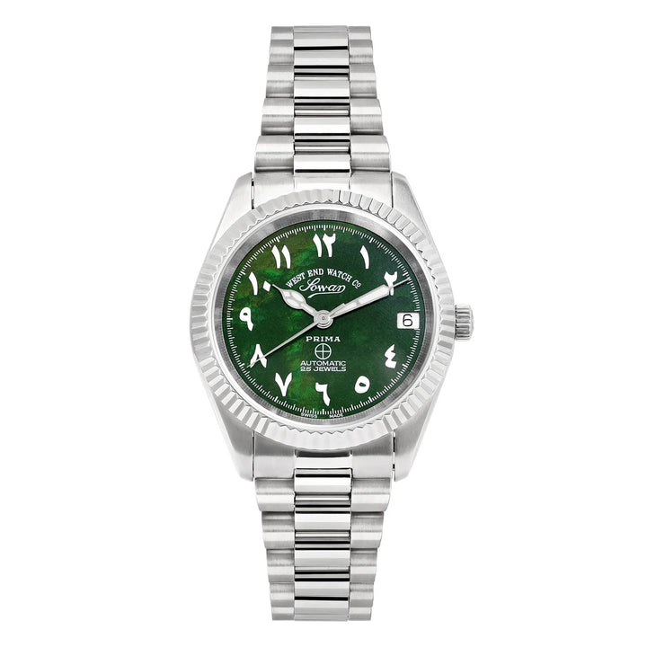 West End Women's Silver Tone Case Green Mop Dial Automatic Watch