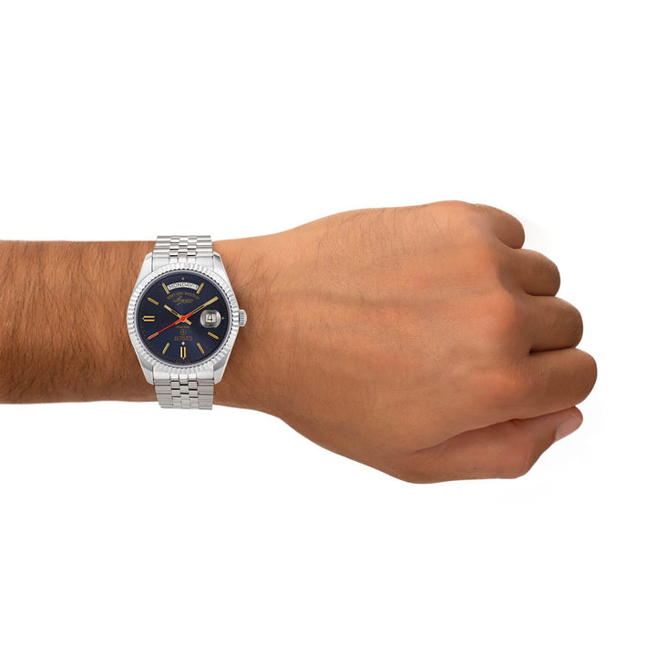 West End Men's Silver Tone Case Blue Dial Automatic Watch