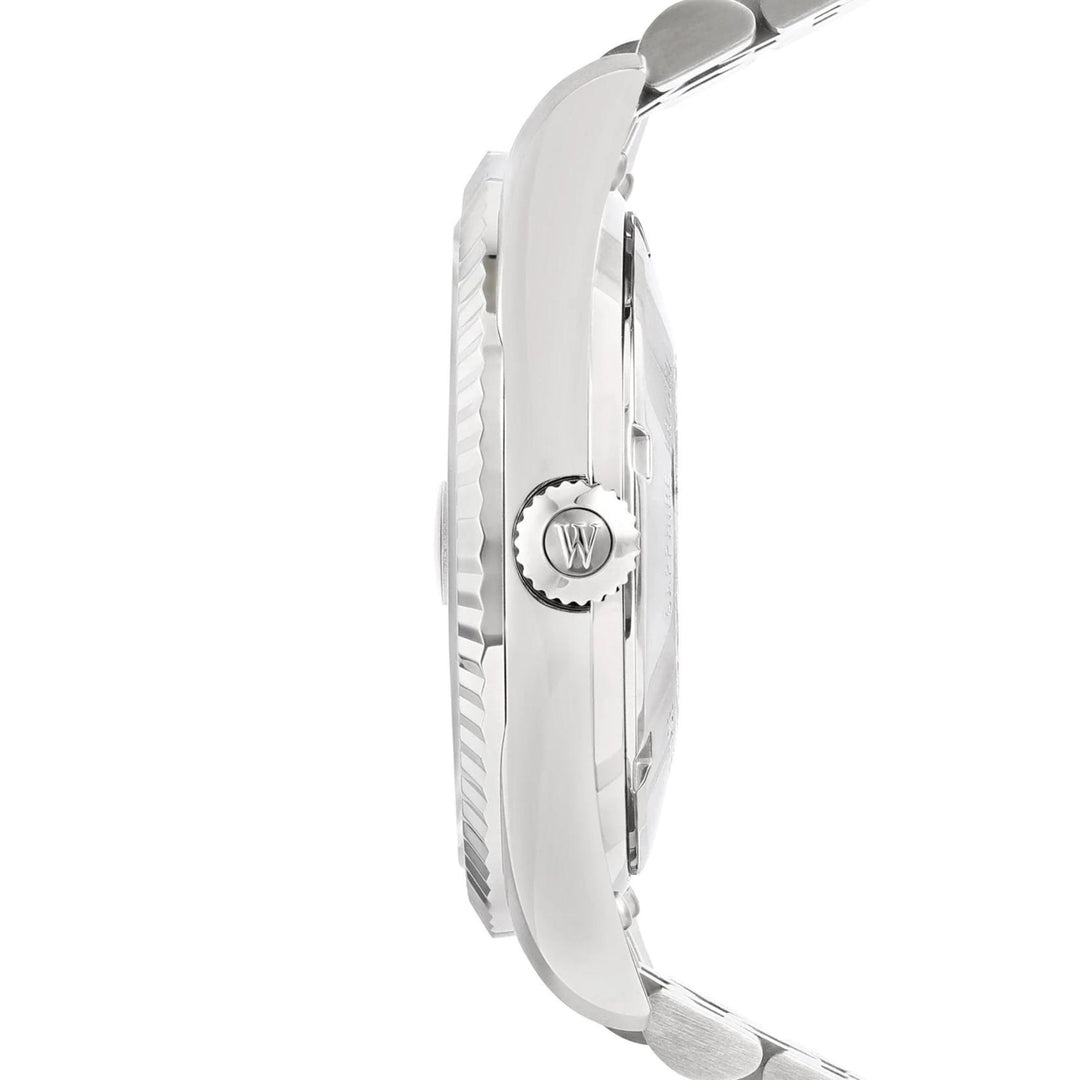 West End Men's Silver Tone Case Yellow Arabic Dial Automatic Watch