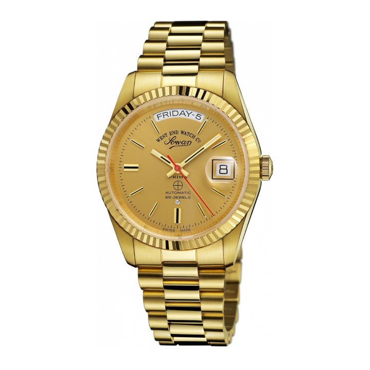 West End The Classics Automatic 37mm Gold-tone Watch Silver Dial