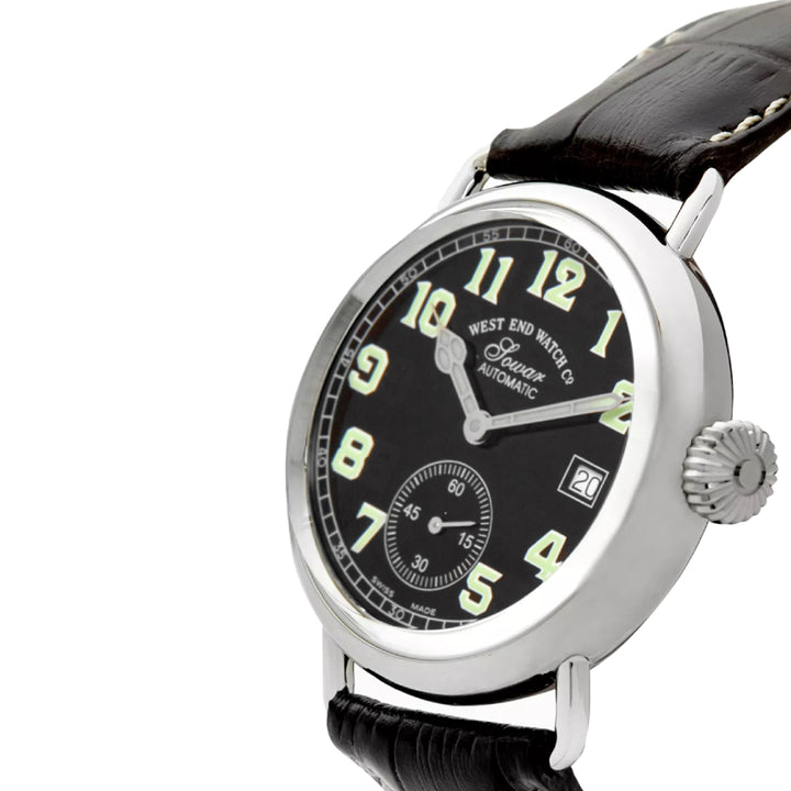West End Sowar 1916 Automatic Gents Watch 39mm with Black Dial and Leather Strap