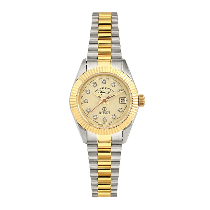 West End The Classics Automatic Ladies 26mm Two-tone Watch Champagne Dial with Zircon Markers