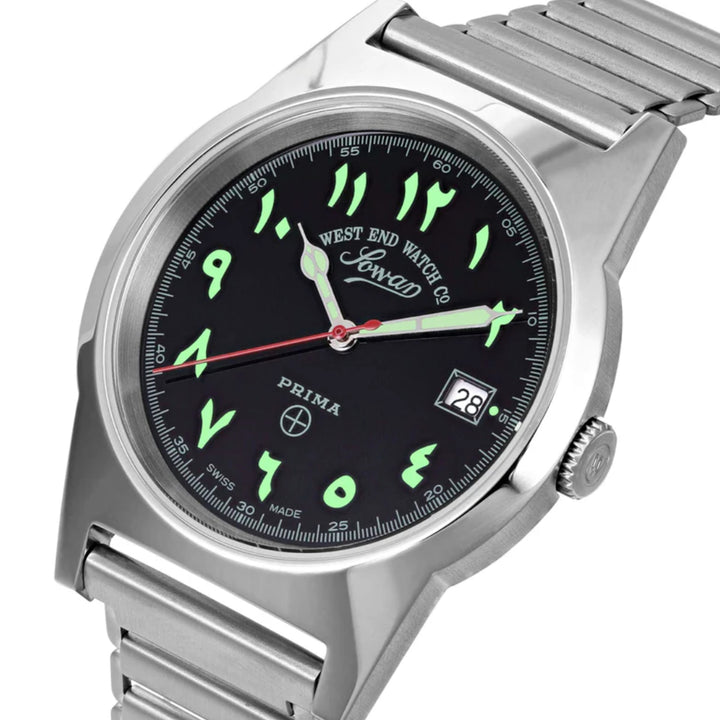 West End Souq Collection 38mm Stainless Steel Quartz Watch Black Dial with Arabic Numerals