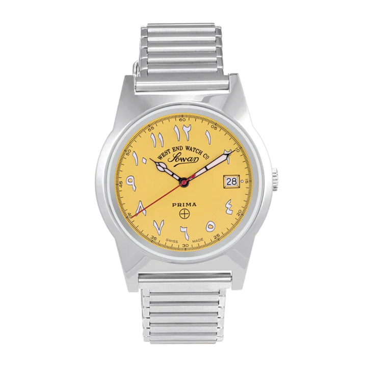 West End Souq Collection 38mm Stainless Steel Quartz Watch Yellow Dial with Arabic Numerals