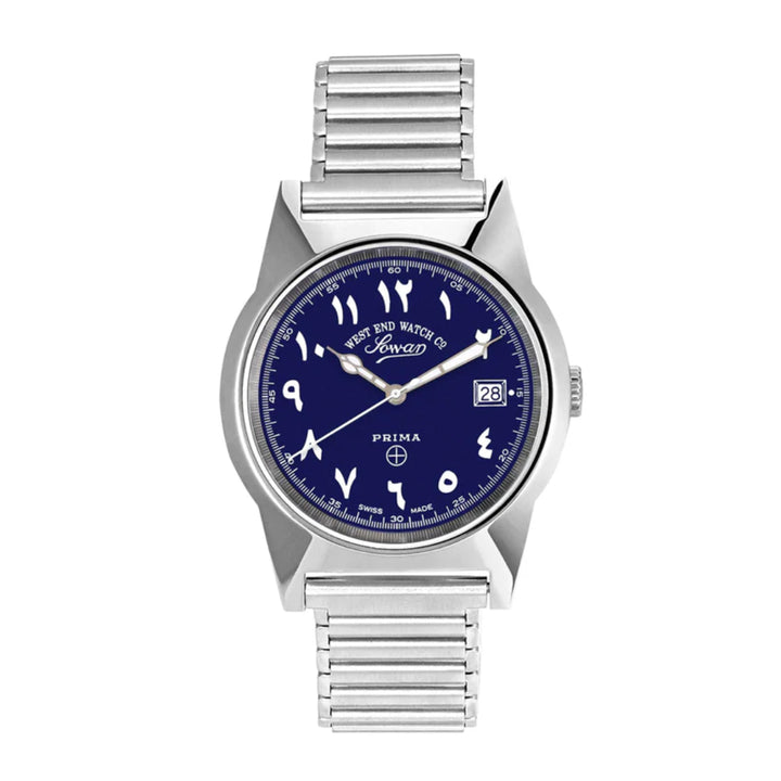 West End Souq Collection 38mm Stainless Steel Quartz Watch Blue Dial with Arabic Numerals