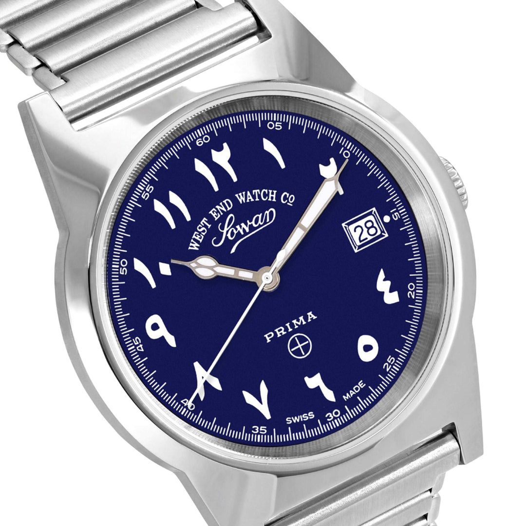 West End Souq Collection 38mm Stainless Steel Quartz Watch Blue Dial with Arabic Numerals