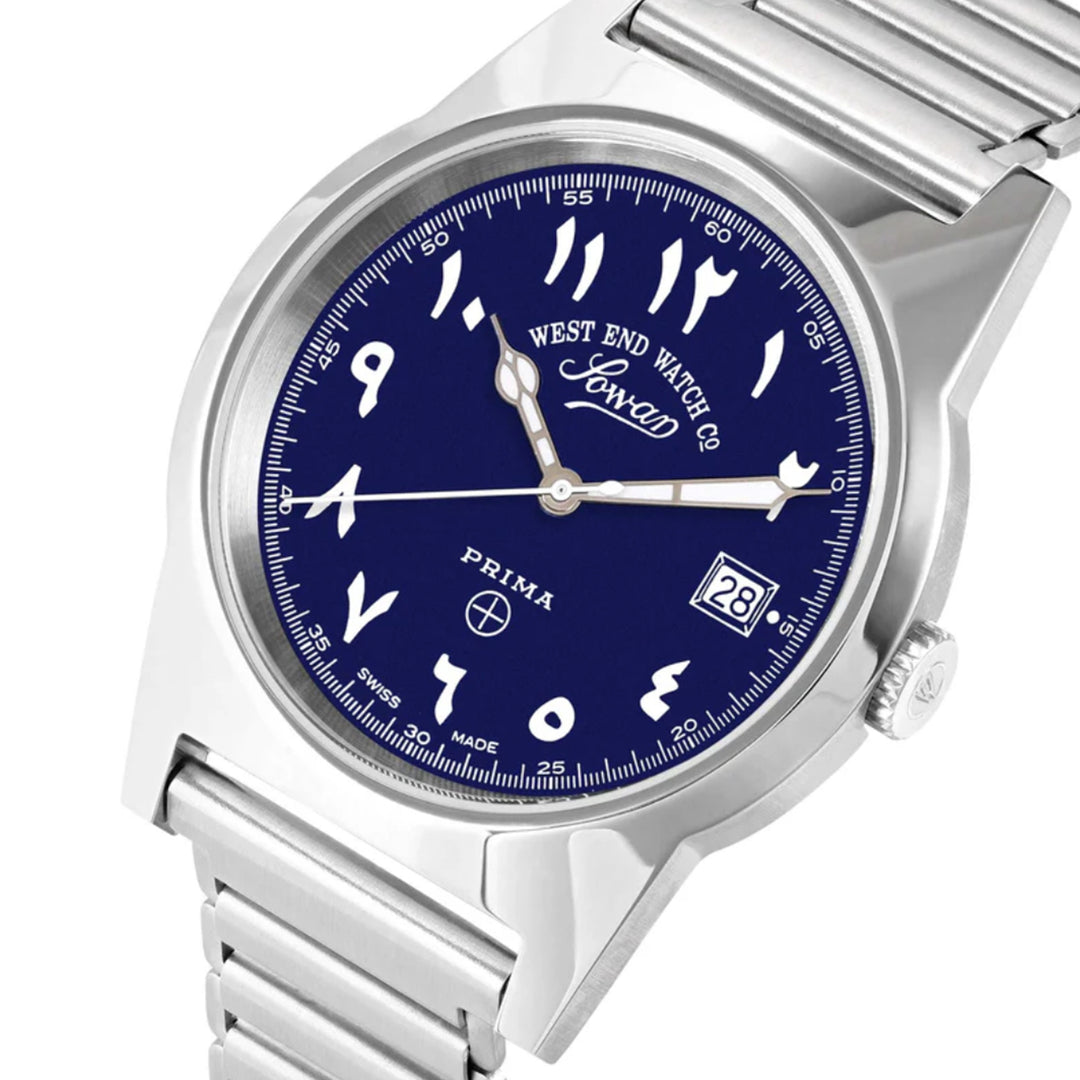 West End Souq Collection 38mm Stainless Steel Quartz Watch Blue Dial with Arabic Numerals