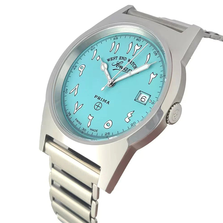West End Souq Collection 38mm Stainless Steel Quartz Watch Turquoise Dial with Arabic Numerals