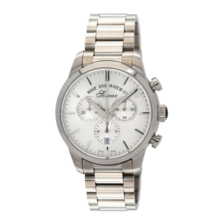 West End Everbright Chronoraph Quartz Stainless Steel Gents 40mm Watch Silver Dial