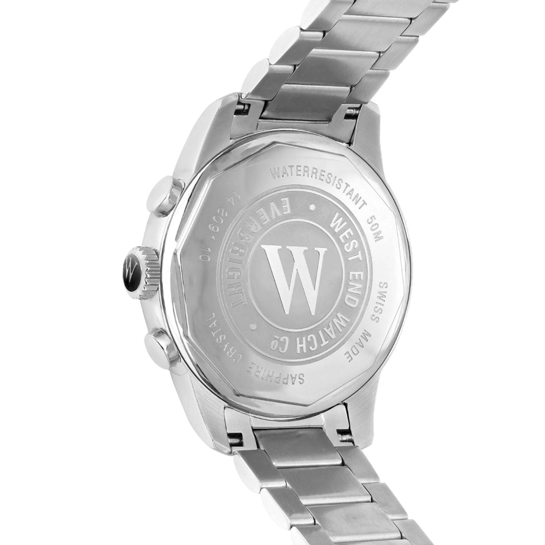 West End Everbright Chronoraph Quartz Stainless Steel Gents 40mm Watch Silver Dial