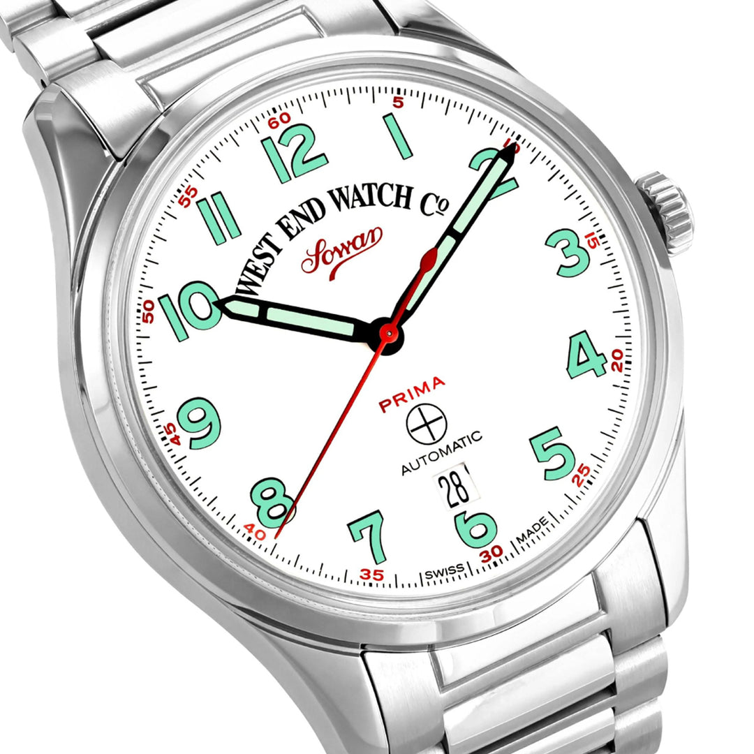 West End Sowar Prima Automatic Stainless Steel 39mm Gents Watch White Dial