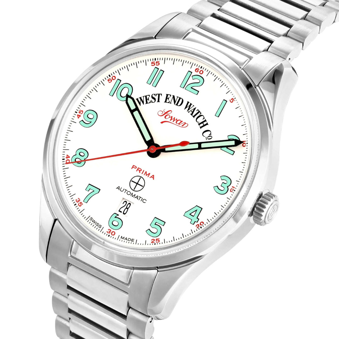 West End Sowar Prima Automatic Stainless Steel 39mm Gents Watch White Dial