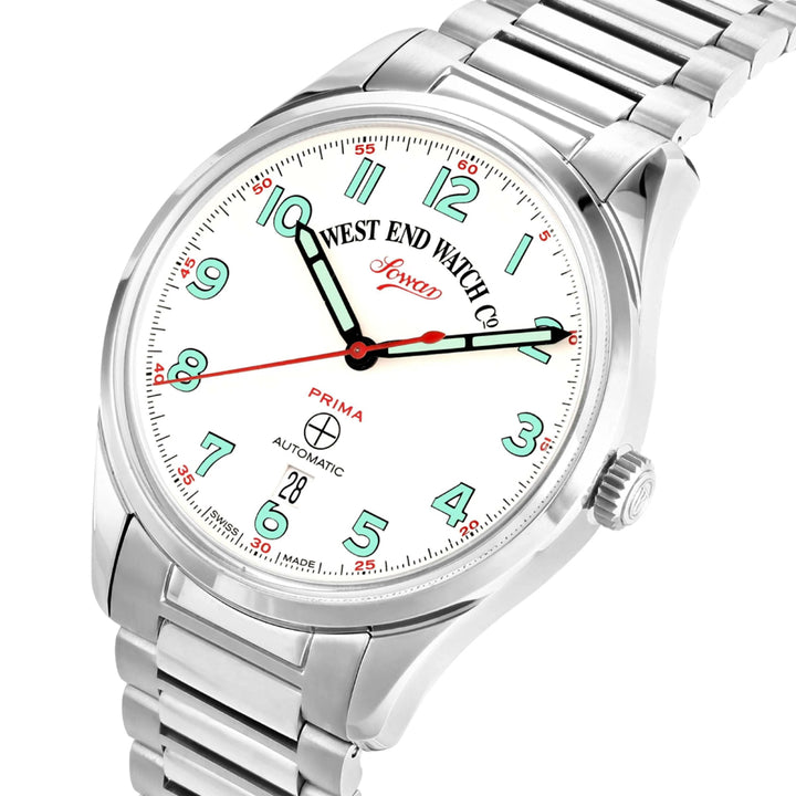 West End Sowar Prima Automatic Stainless Steel 39mm Gents Watch White Dial