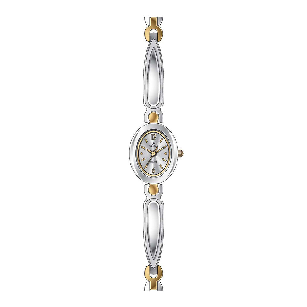 Westar Ornate Ladies Silver Dial Quartz Watch - 20091CBN107