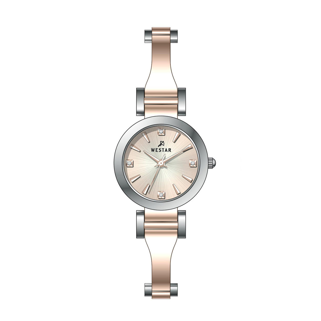 Westar Ornate Ladies 26 mm Pink Dial Quartz Watch - 20337SPN609