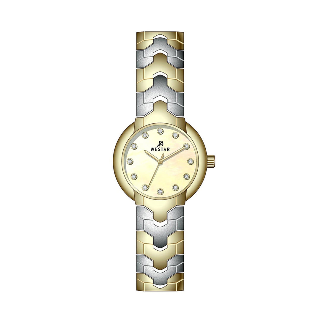 Westar Ornate Ladies 22.5 mm Light Champagne Mother of Pearl Dial Quartz Watch - 20338CBN112