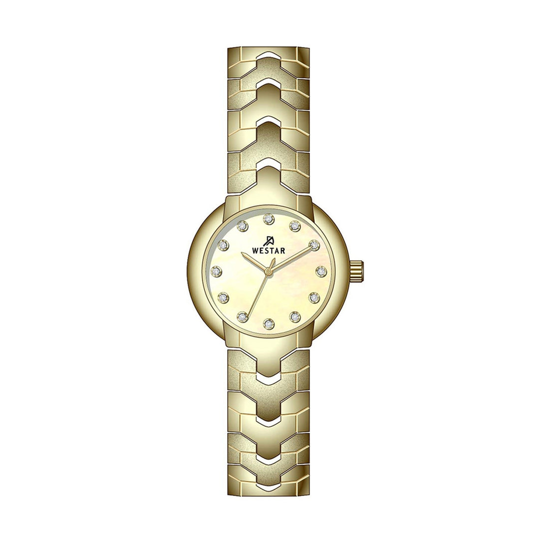 Westar Ornate Ladies 22.5 mm Light Champagne Mother of Pearl Dial Quartz Watch - 20338GPN112