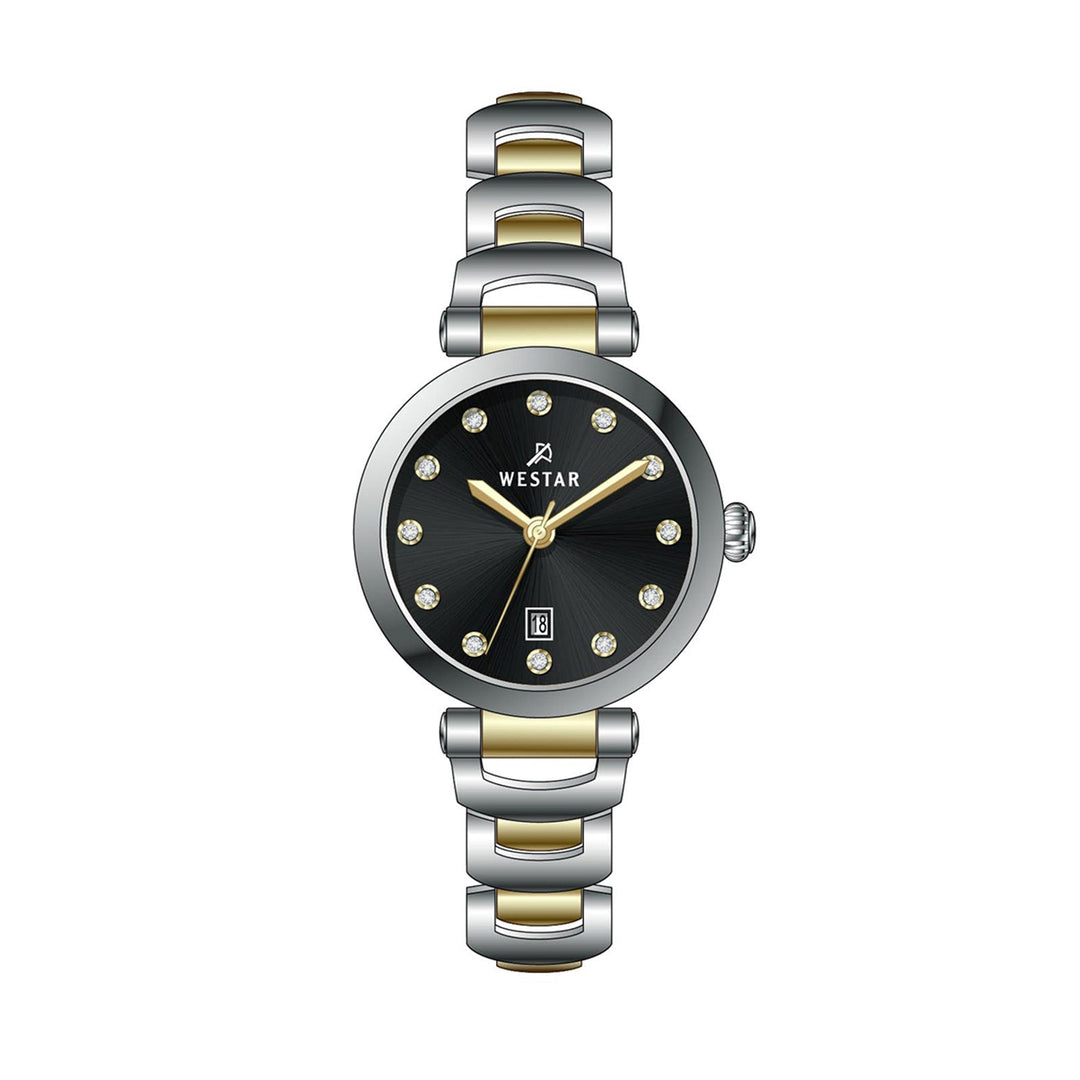 Westar Ornate Ladies 28 mm Black Dial Quartz Watch - 20339CBN103