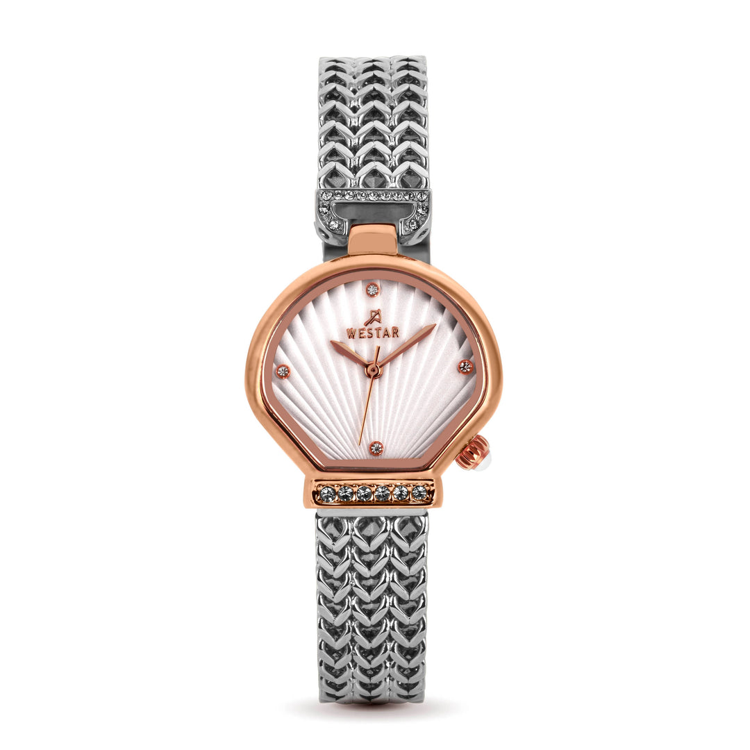 Westar Ornate Ladies Silver Dial 27X30 mm Quartz Watch