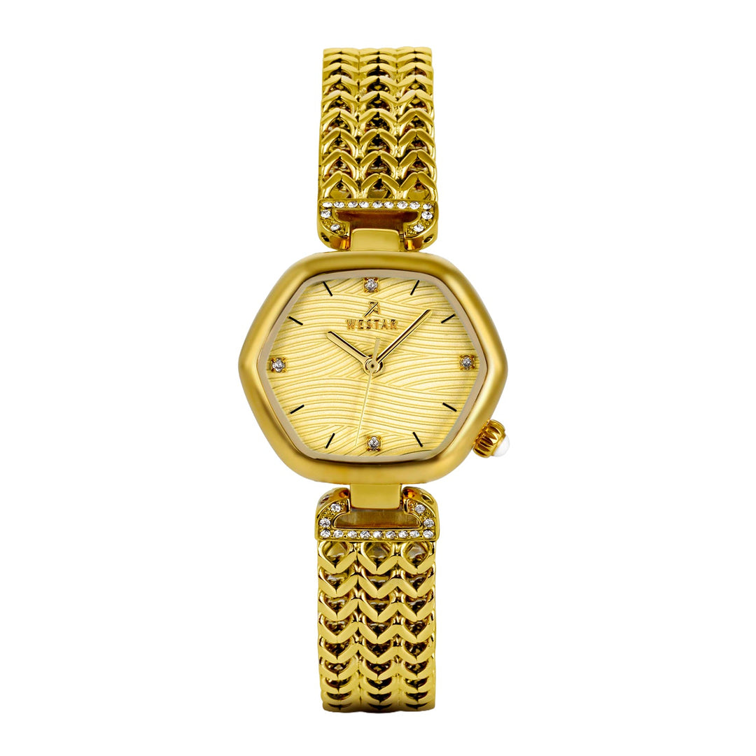 Westar Ornate Ladies Dark Champagne Dial 27X23.5 mm Quartz Watch