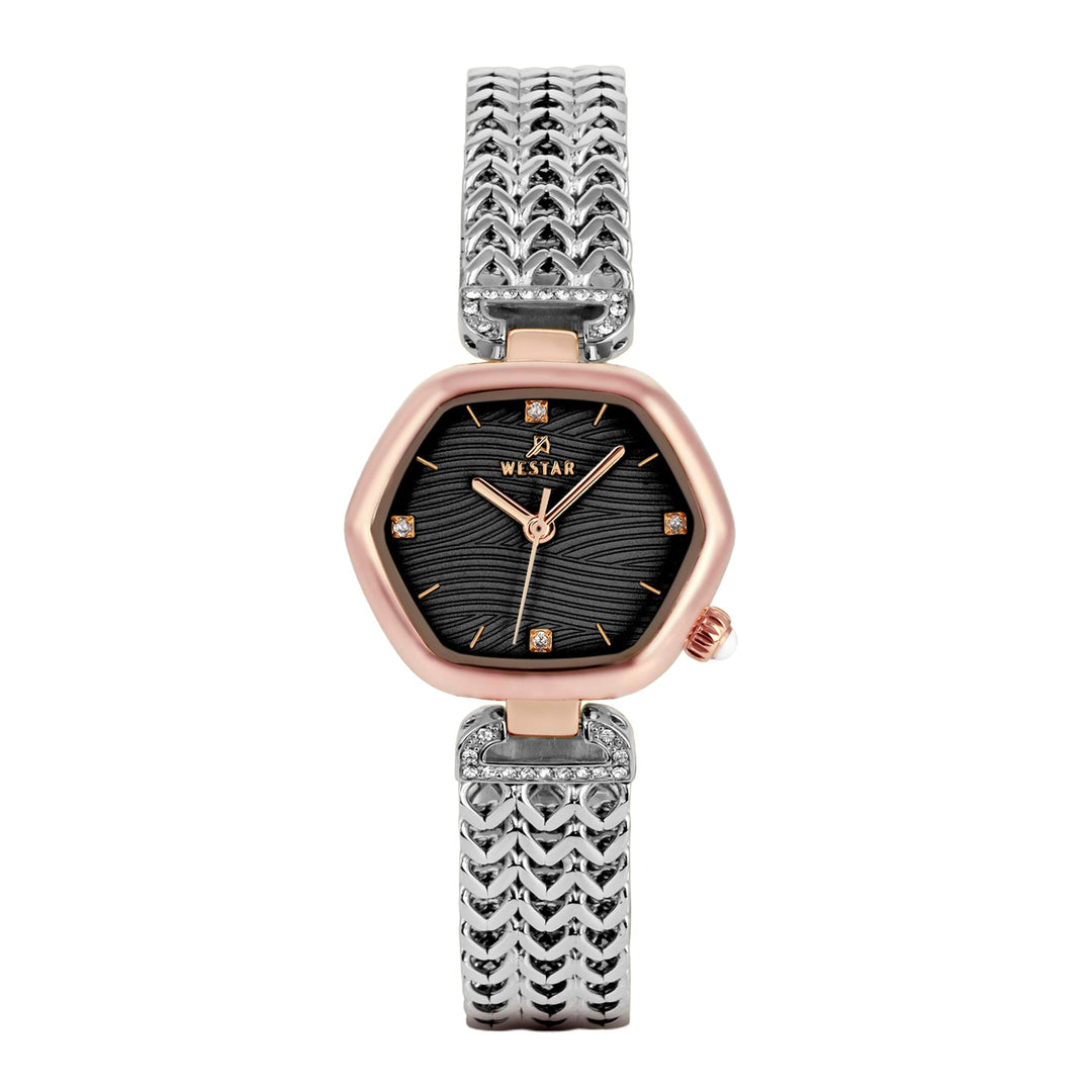Westar Ornate Ladies Black Dial 27X23.5 mm Quartz Watch
