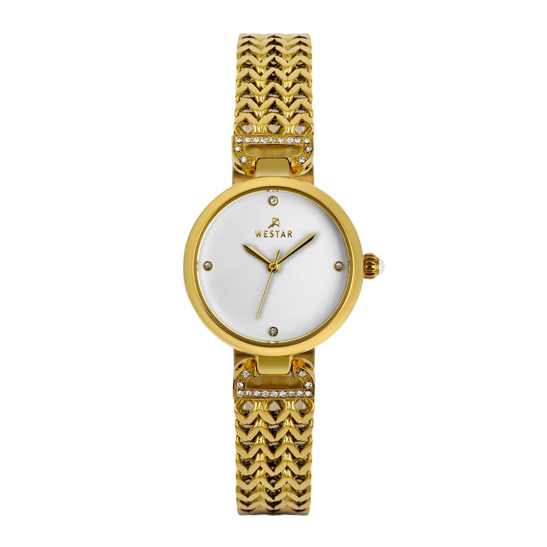 Westar Ornate Ladies White Dial 26.5 mm Quartz Watch