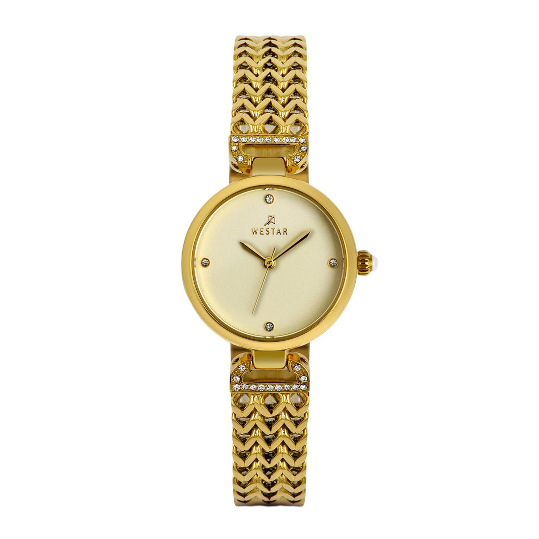 Westar Ornate Ladies Light Champagne Dial 26.5 mm Quartz Watch
