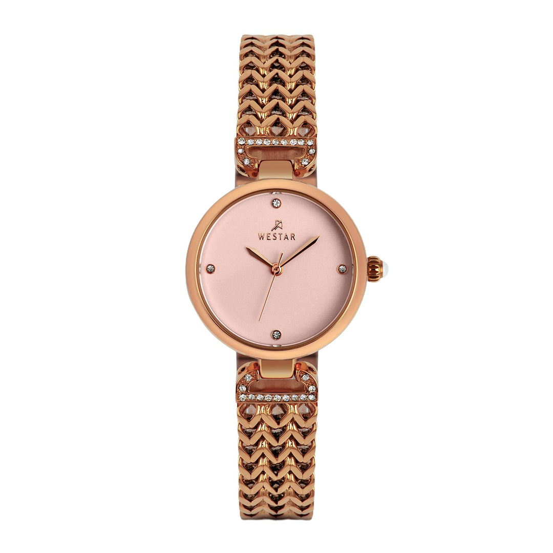 Westar Ornate Ladies Pink Dial 26.5 mm Quartz Watch