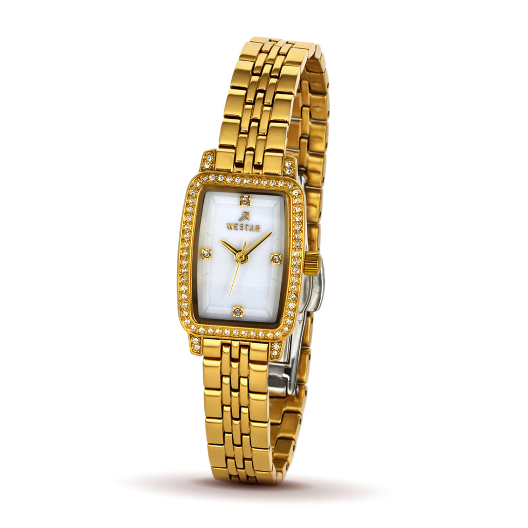 Westar Ornate Ladies MOP White Dial 19x25 mm Quartz Watch