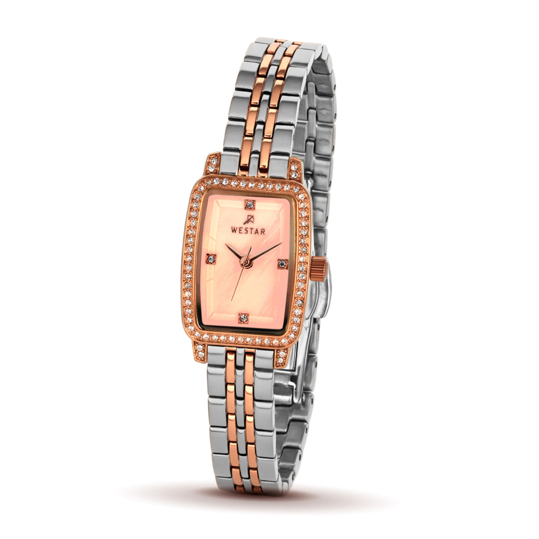 Westar Ornate Ladies Mop Pink Dial 19x25 mm Quartz Watch