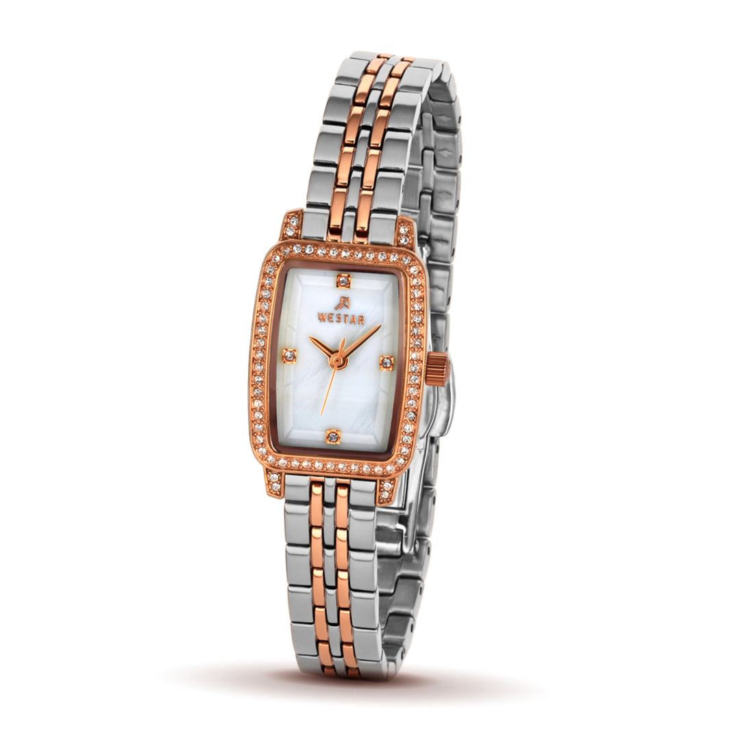 Westar Ornate Ladies MOP White Dial 19x25 mm Quartz Watch